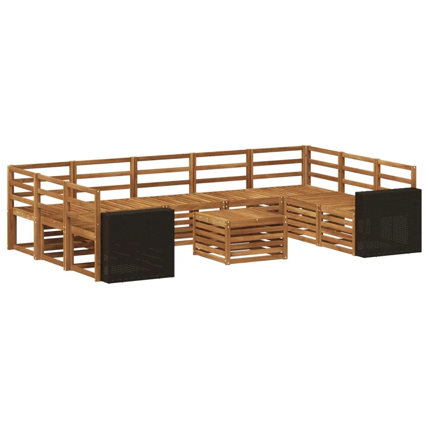 vidaXL Sofagarnituren 10 Stk Natur Massivholz Akazie 3384870