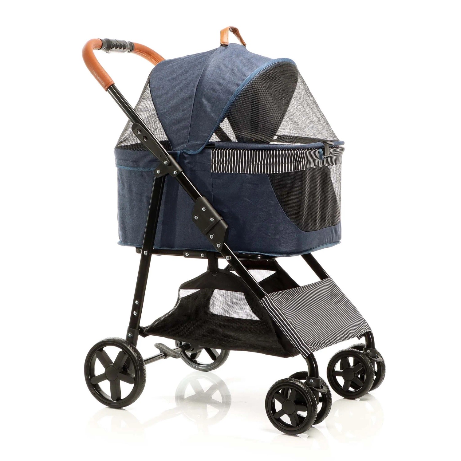 Fudajo 2In1 Hundewagen Faltbar Hundebuggy Blau Transporttasche Haustierwagen