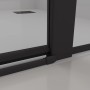 Detailaufnahme der schwarzen, rahmenlosen baliv Duschkabine DUK-90.51E (90x90 cm).
