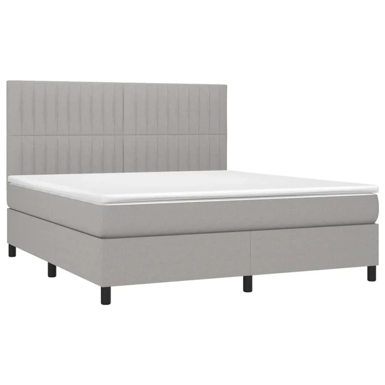 vidaXL Boxspringbett mit Matratze & LED Hellgrau 160x200 cm Stoff 3135045 günstig online kaufen