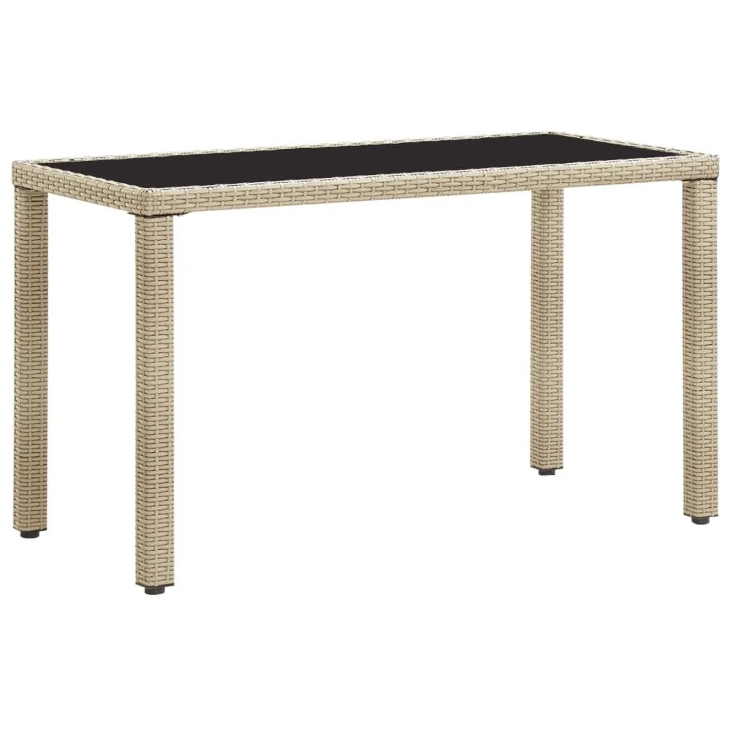 Furnicato Gartentisch Beige 123x60x74 Cm Poly Rattan