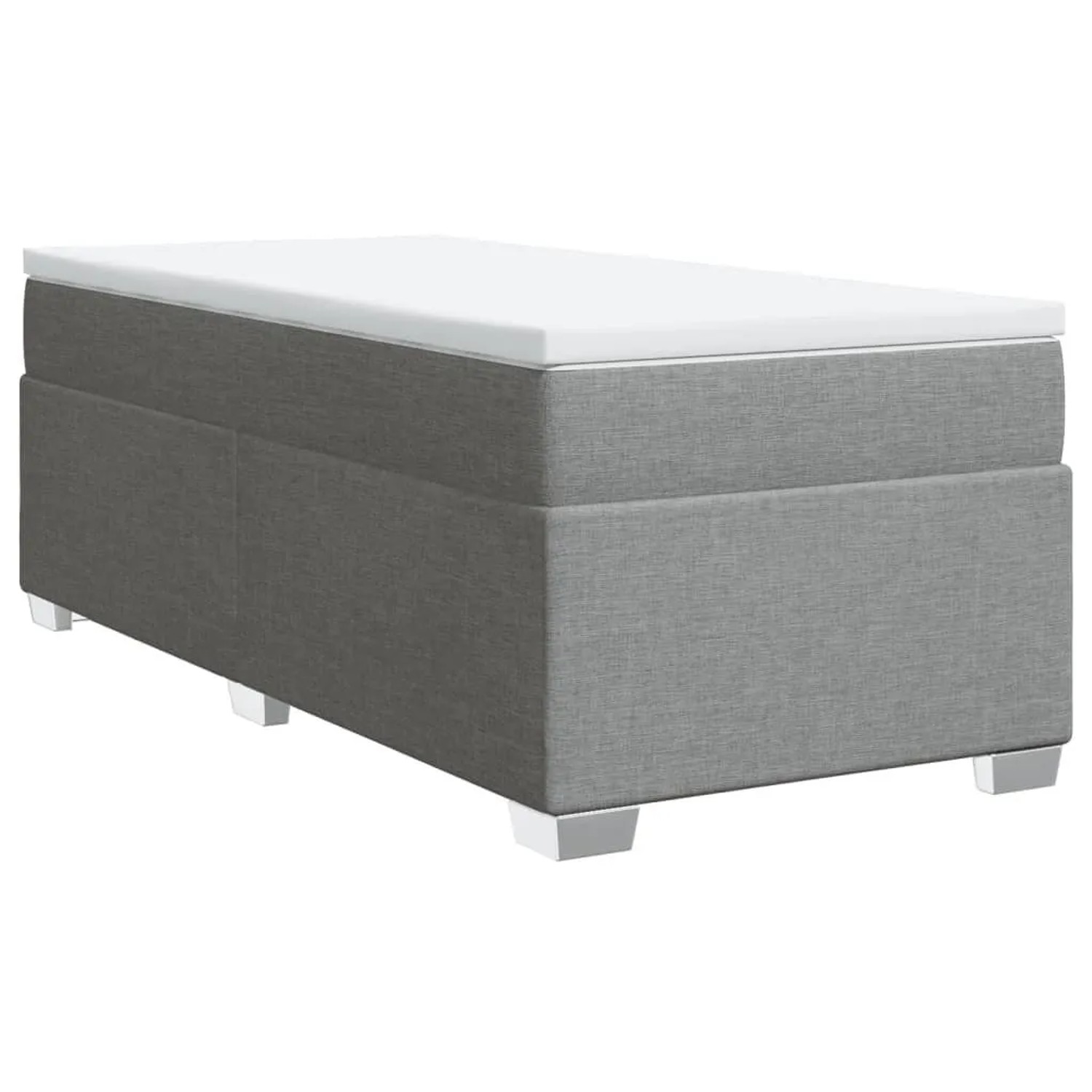 vidaXL Boxspringbett mit Matratze Hellgrau 90x190 cm Stoff 3285095