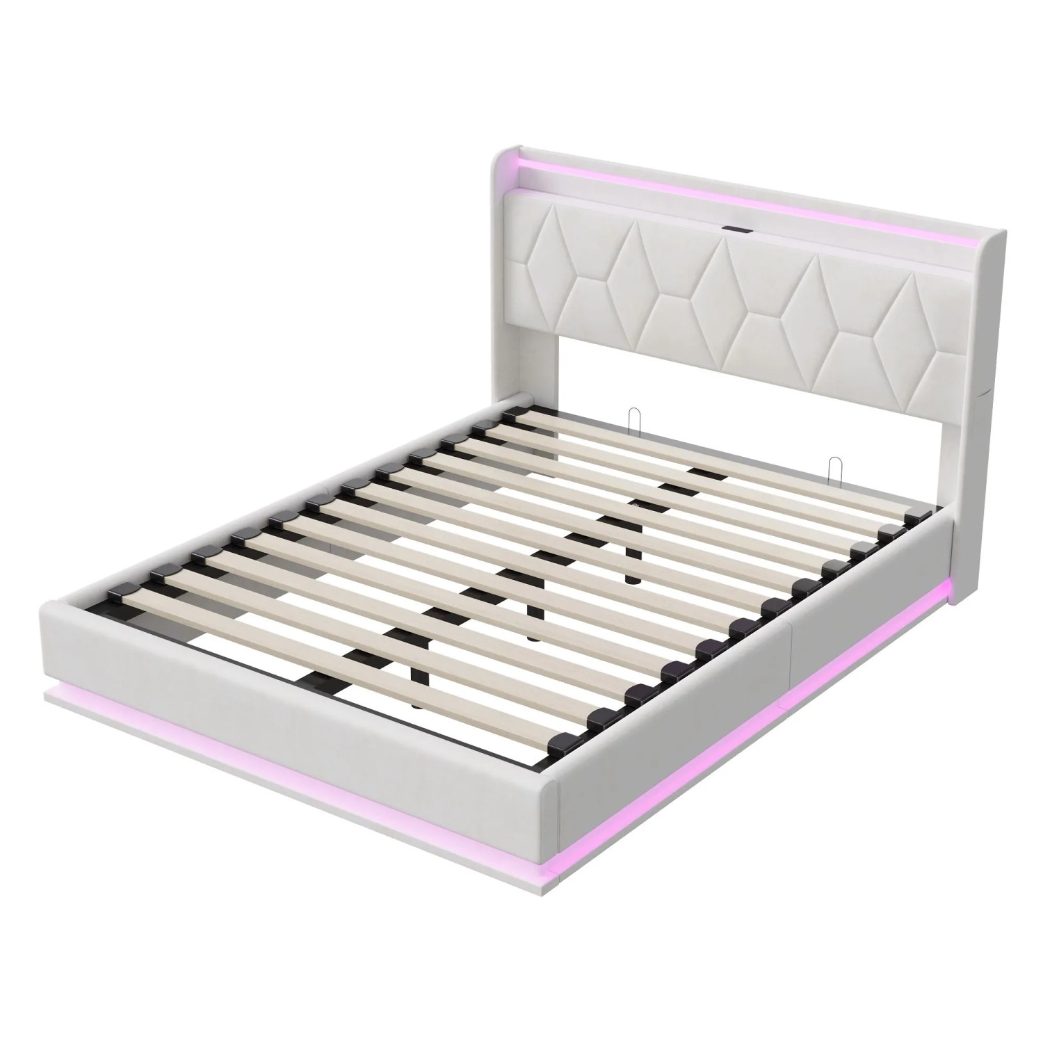 PXloue Bett Polsterbett mit Stauraum LED&Ladefunktion 160x200cm günstig online kaufen