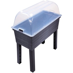 Garantia Hochbeet Balkon Urban Set mit Anzuchthaube, Holzstruktur, Komplettset für Terrasse und Balkon.