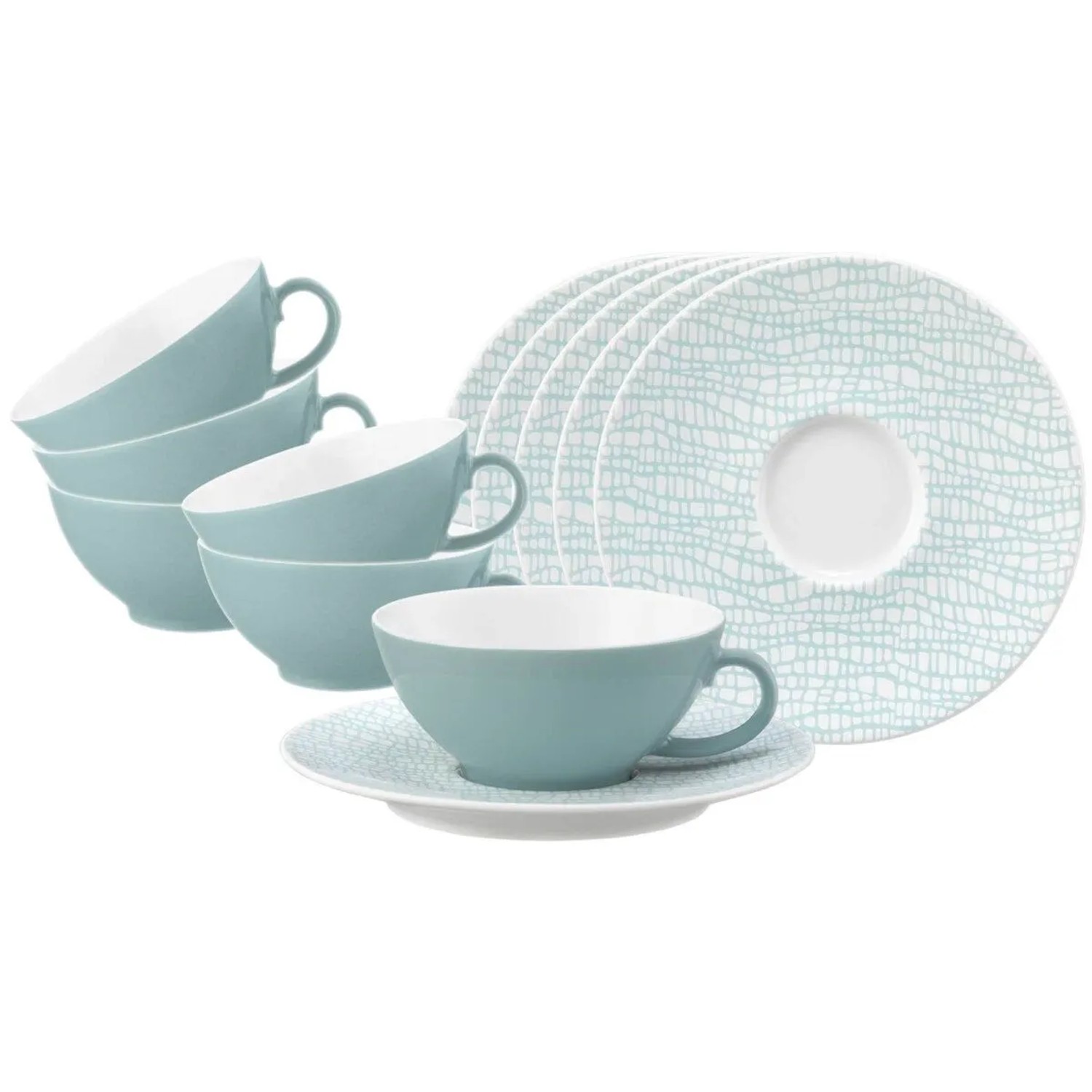 Seltmann Weiden Life Fashion Teetasse mit Untertasse 140 ml 6er Set Green Chic