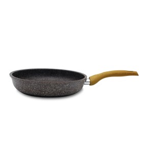 Bratofanne Stonewood Ø 24cm, Granitoptik mit Holzimitat-Griff.