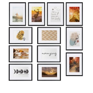 Bomoe Sunlight Bilderrahmen Kunststoff Schwarz 12tlg
