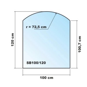 ECOfoxx Funkenschutzplatte Glasbodenplatte Segmentbogen 100x120cm