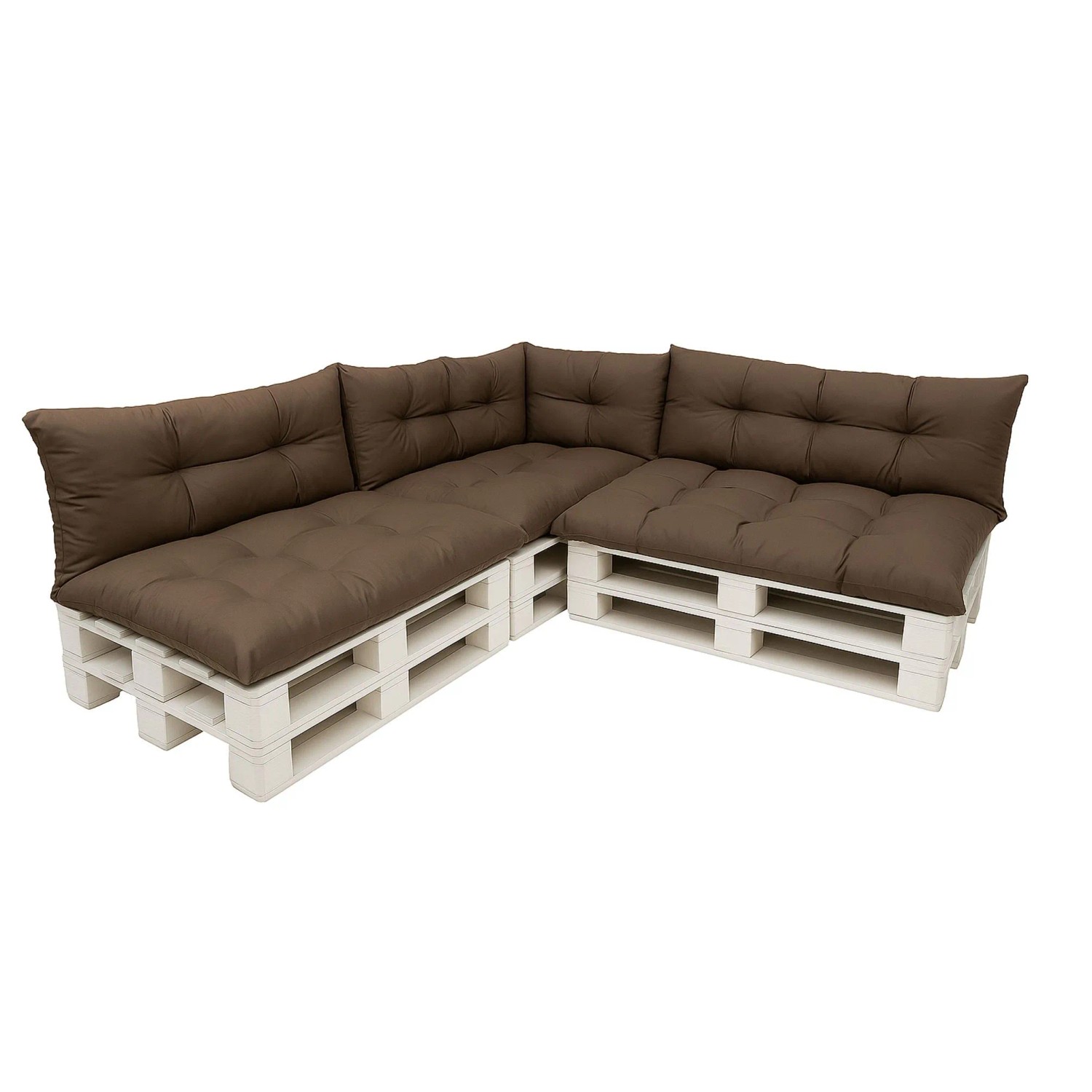 Setgarden Style 7er-Set Palettensofa Kissen Outdoor  120 x 60cm Sitzkissen + Rückenkissen 120 x 40 cm 1tlg Braun
