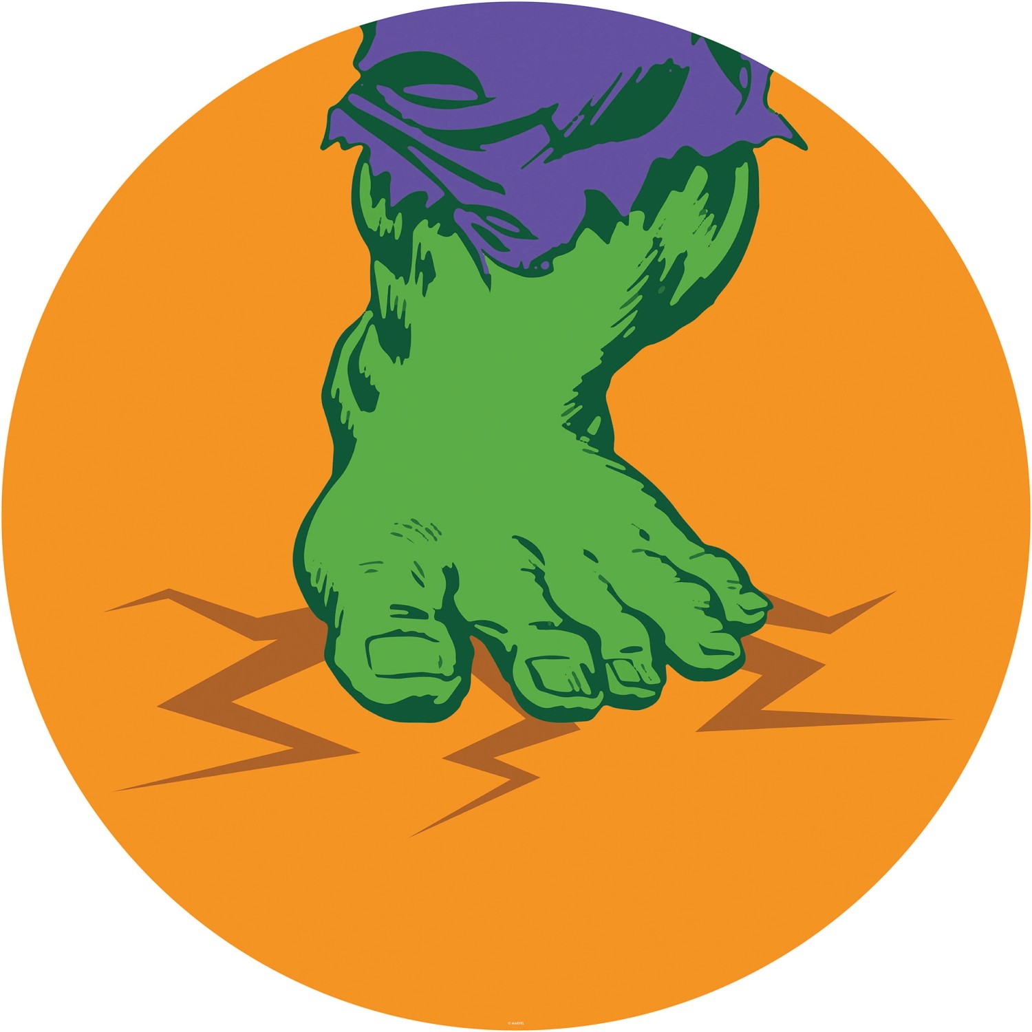 Komar Vliesfototapete Dot Avengers Hulk's Foot Pop Art selbstklebend Ø 125 cm