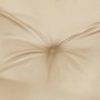 Detailaufnahme: Beige Hochlehner-Auflage (2 Stk.) aus Oxford-Gewebe mit Knopf