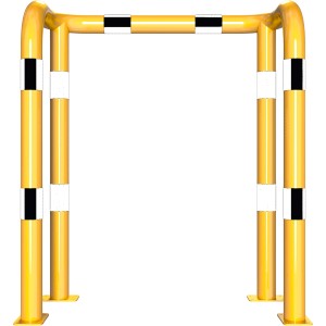Schake Rammschutzbügel, gelb-schwarz, 1000x1150 mm, zum Aufdübeln. Schutz für Baugeräte.