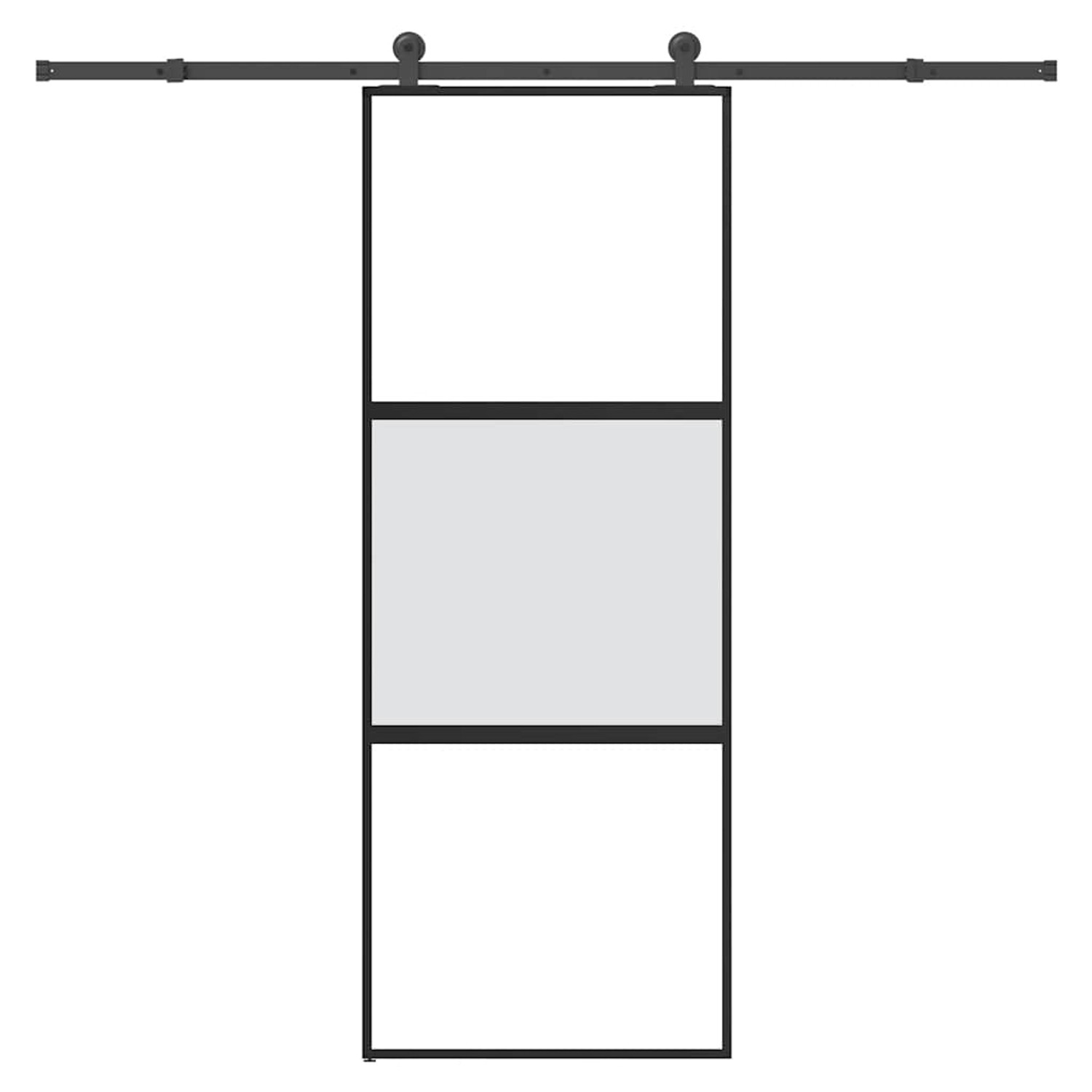 vidaXL Schiebetür mit Beschlag 76x205 cm Hartglas & Aluminium 3332950 günstig online kaufen