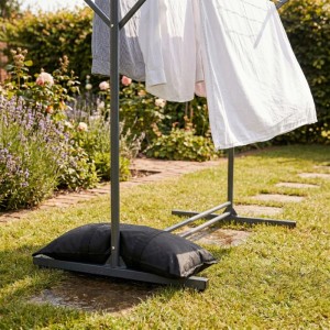 Relaxdays Sandsäcke 2er Set Polyester Schwarz Befüllbar 68 cm x 30 cm