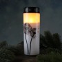 2er Set LED Grablichter mit Pusteblume, 21cm hoch, für stimmungsvolle Friedhofsbeleuchtung.