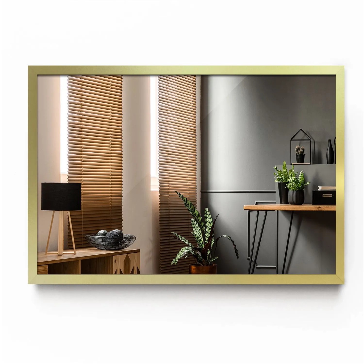 Tulup Spiegel mit Rahmen Große Rechteckspiegel mit Rahmen 60x40 cm Stilvoll günstig online kaufen