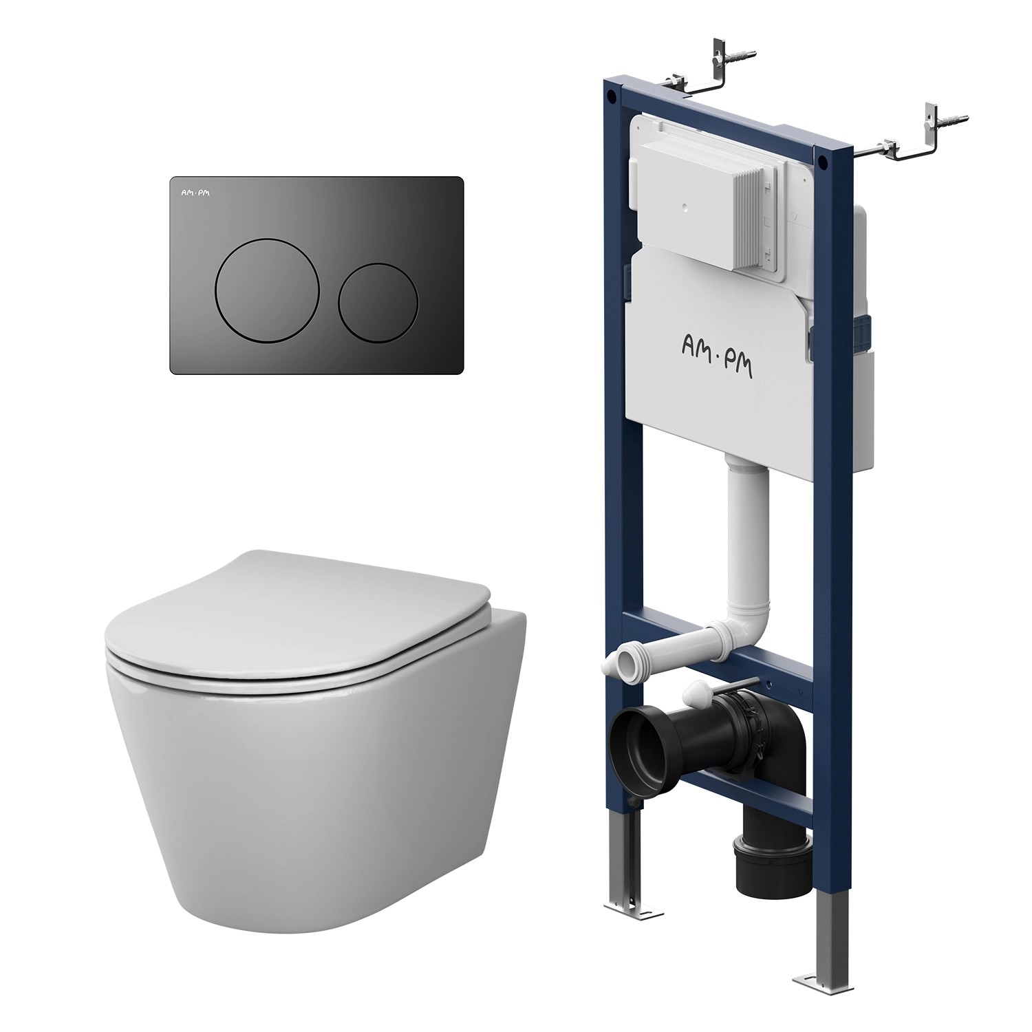 AM.PM WC Set Wand WC Vorwandelement Drückerplatte Toilette mit Spülkasten K günstig online kaufen
