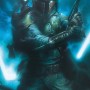 Komar Star Wars Fototapete mit Boba Fett, dem Kopfgeldjäger, in Aktion.