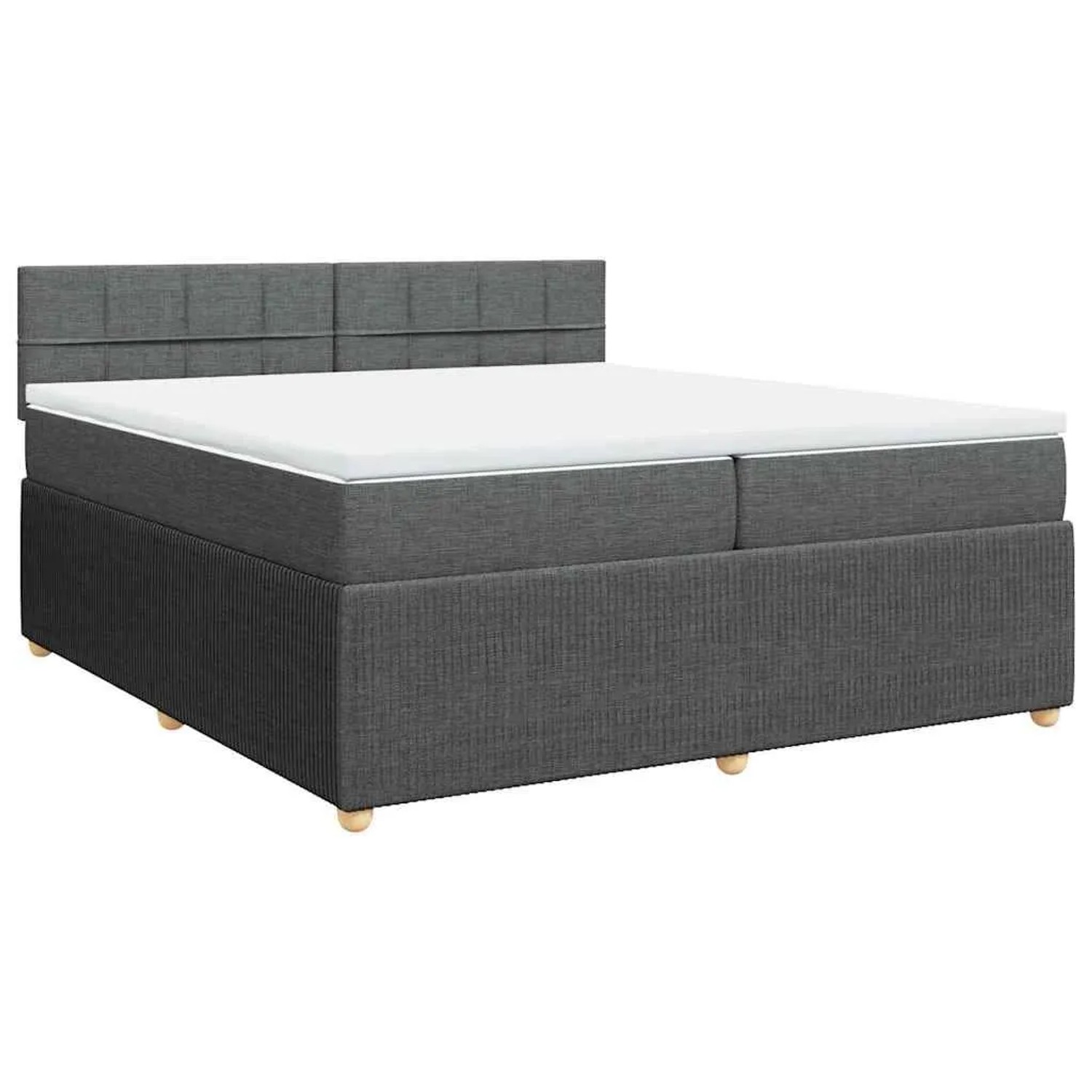 vidaXL Boxspringbett mit Matratze Dunkelgrau 200x200 cm Stoff 3289864
