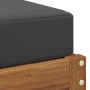 vidaXL Hocker Bank mit anthrazitfarbenem Kissen auf Akazienholz-Gestell.