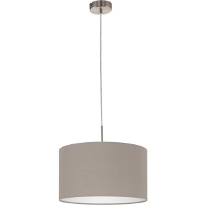 Moderne Eglo Hängeleuchte Pasteri in Taupe mit Nickel-mattem Finish, ideal für Wohnräume.