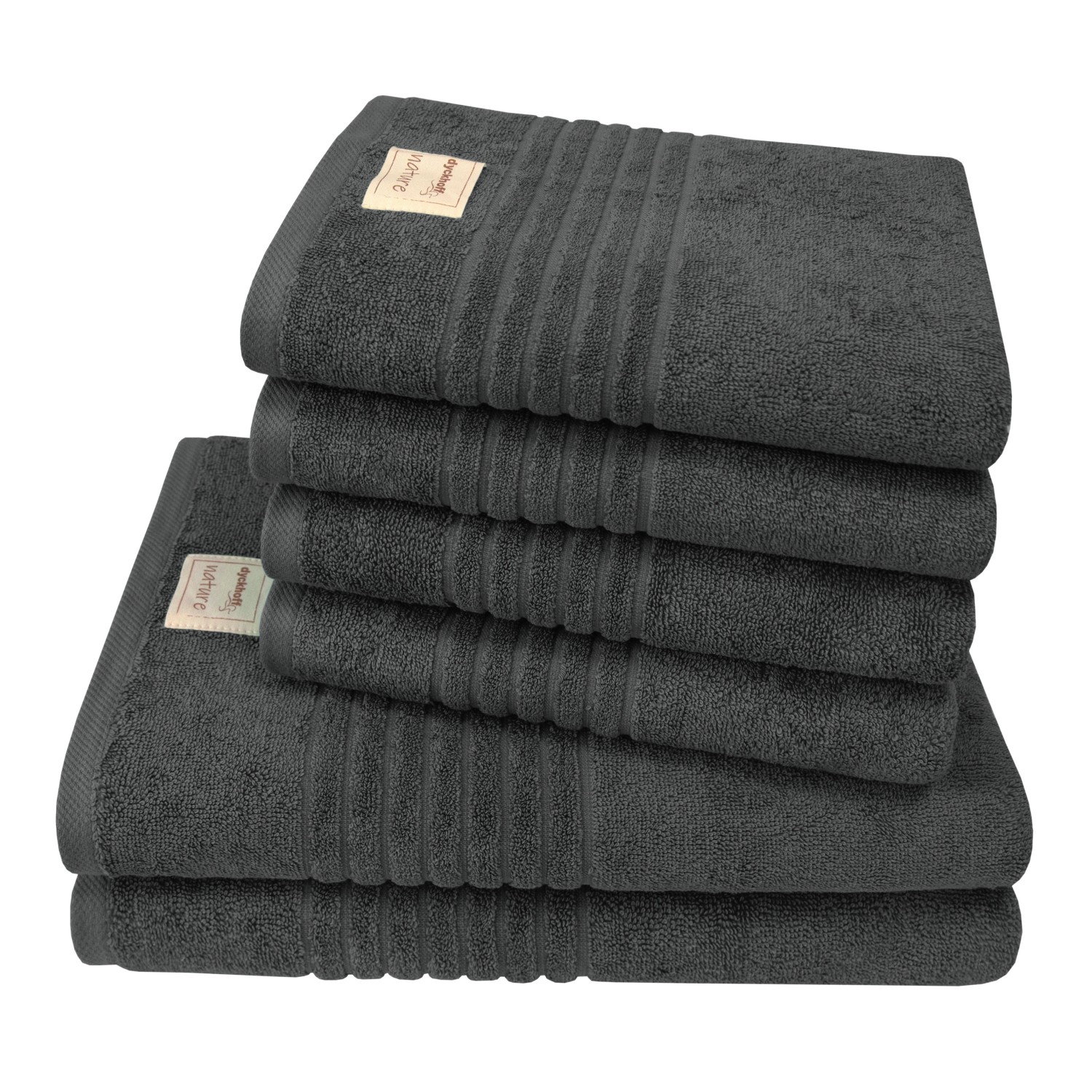 Dyckhoff Handtuchset Nature Anthrazit 6-tlg.