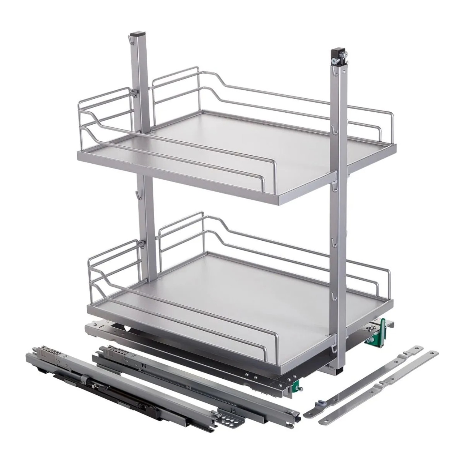 Kesseböhmer DISPENSA Junior III Apothekerauszug Silbergrau für Korpusbreite 300 mm mit ARENA Classic Tablaren