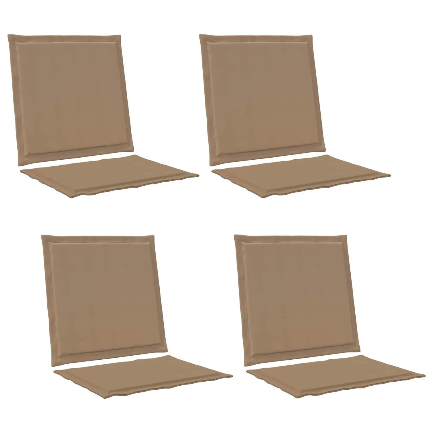 vidaXL Sitz- und Rückenkissen 4 Stk Taupe 47 x 45 x 2 cm Polyester 899979