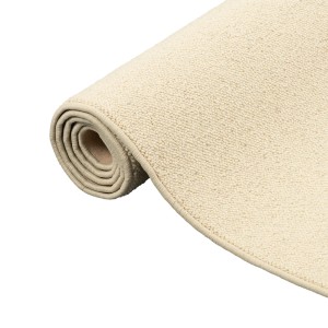 Gerollter, wollweißer Snapstyle Natur Teppich aus Wolle (Berber) in 200x200cm.