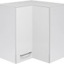 Flex-Well Eck-Hängeschrank Joelina, 60x60 cm, weiß, mit zwei Türen und Edelstahlgriff.