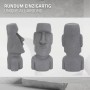 Graue Moai Figur Rapa Nui (53,5 cm) aus Kunstharz, Deko für Garten & Terrasse.