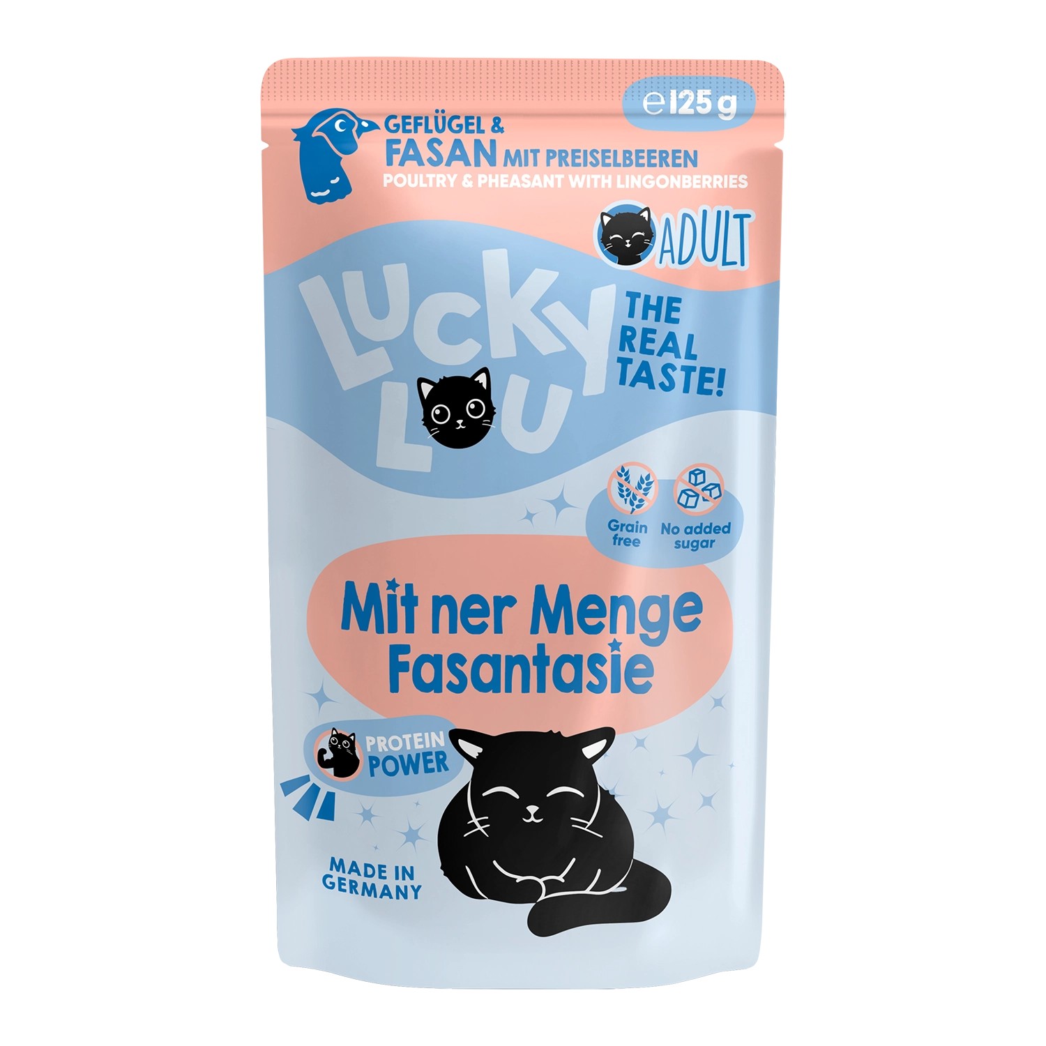 Thumbnail - Lucky Lou Katzen-Nassfutter Lifestage Adult Geflügel & Fasan 125 g