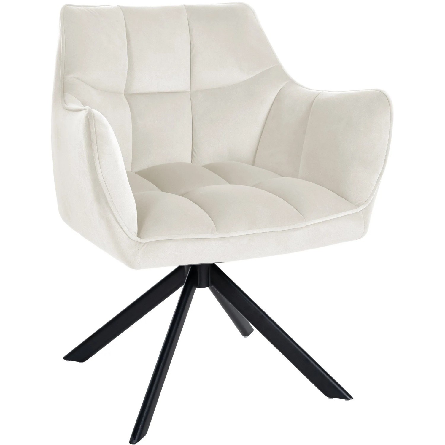 DELUKE Esszimmerstuhl SWING Samt Schwarz 81x67x58cm Creme Samt Metall Gestell Stühle Esszimmerstühle Esstisch Küchenstuhl