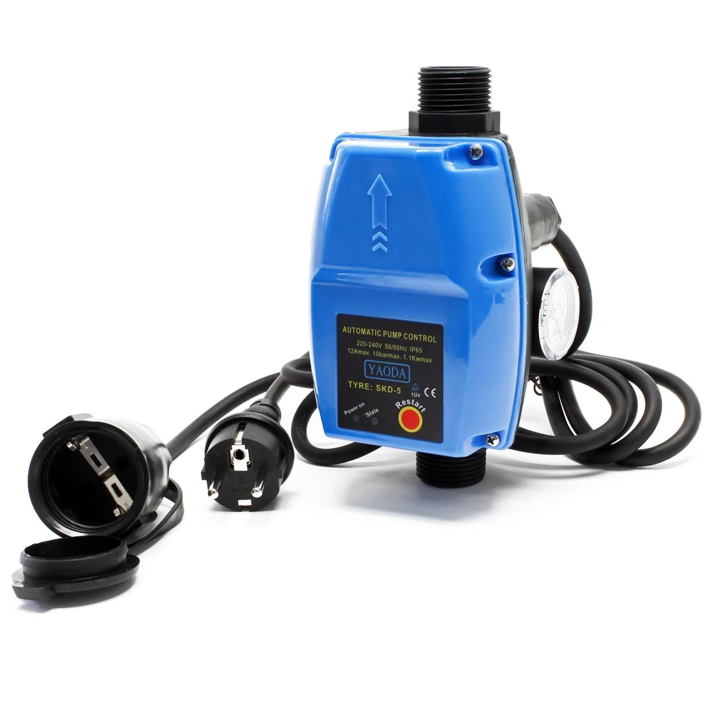 Wiltec Druckschalter Kabel SKD-5 230V 1-phasig Pumpensteuerung Druckwächter