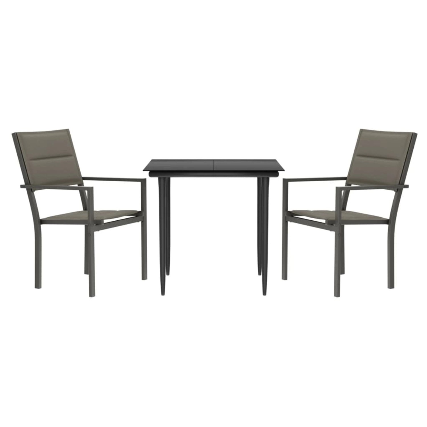 vidaXL 3-Tlg Garten-Essgruppe Schwarz Stahl und Textilene 3200734 günstig online kaufen