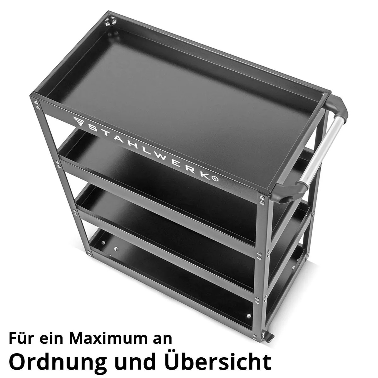STAHLWERK Werkzeugwagen ST 875 mit 4 Etagen, Rollwagen für Werkstatt und Montage.