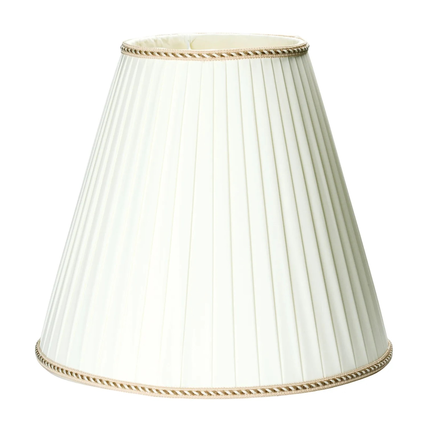 Orion Lightstyle Lampenschirm Creme Stoff mit Brauner Borte Ø 38 cm H 34 cm
