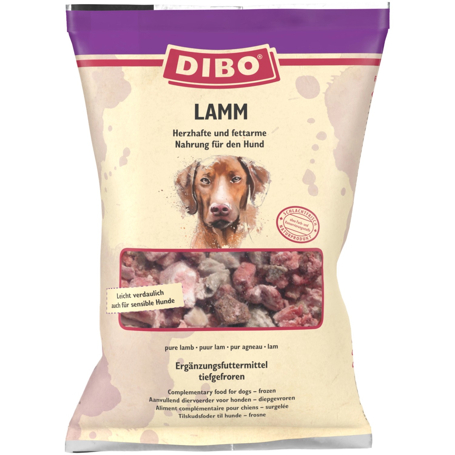 Dibo Hunde-Barf- und Frostfutter Lamm 2 kg