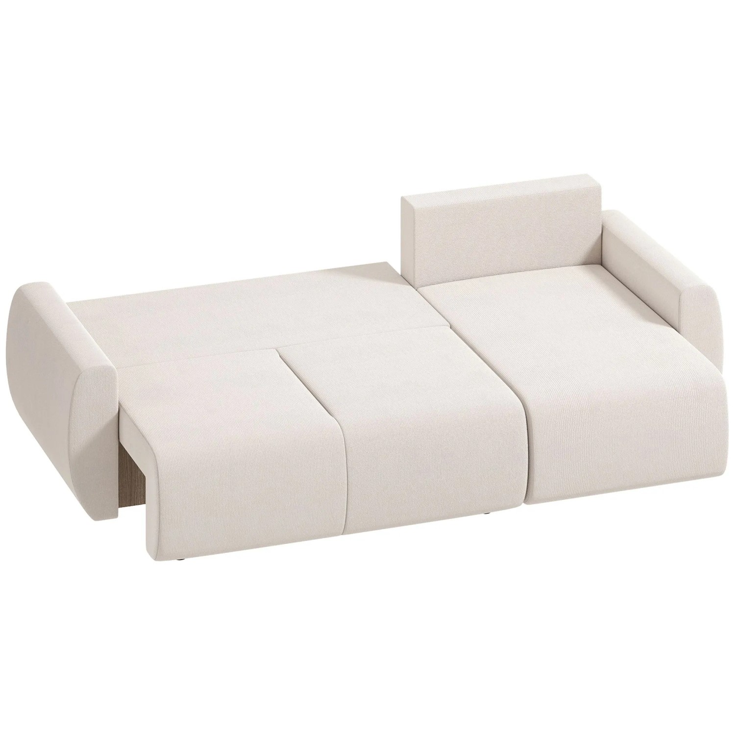 HOMCOM Sofa Bed Polyester 250L x 140B x 86H cm Cremeweiß