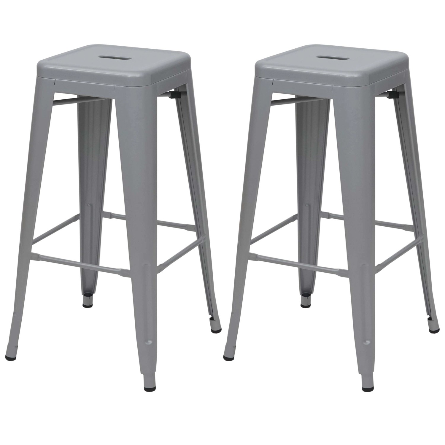 PROREGAL 2er-Set Barhocker Sitzhöhe 77cm Metall Industriedesign Stapelbar G günstig online kaufen