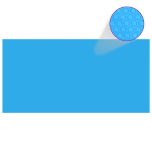 Blaue furnicato Poolabdeckung 488x244 cm aus PE-Material mit Luftpolstern.