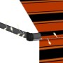 Detailansicht: Orange-braune vidaXL Markise mit LED-Beleuchtung.