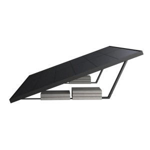 Anker Solix Solarmodulhalterung für zwei Panels, geeignet für Flachdach und Garten.