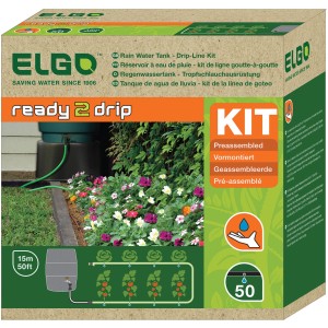 Vitavia/Elgo Regentonnentropfrohr für Gemüsebeete, 15m Schlauchlänge, zur Bewässerung von Beetreihen.
