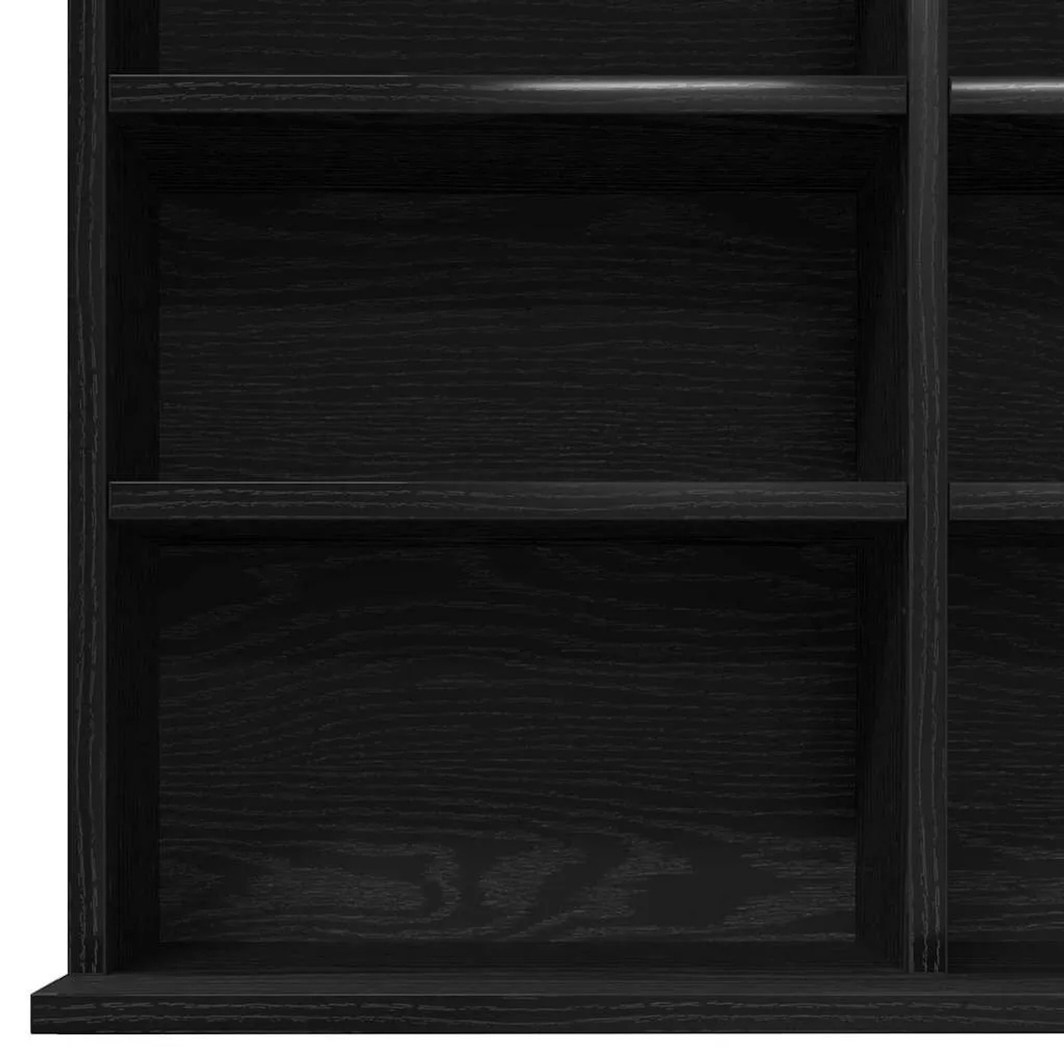 vidaXL CD Regal in Schwarz Eichen-Optik, Holzwerkstoff, für Wohnzimmer.