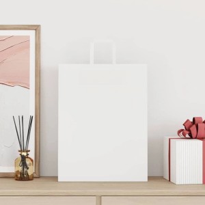 vidaXL Papiertragetaschen 250 Stk mit Henkeln Weiß 32x12x42 cm 4101844
