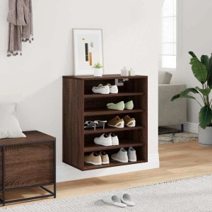 vidaXL Schuhschrank in Braun Eichen-Optik mit fünf Ablagefächern zur Schuhaufbewahrung.