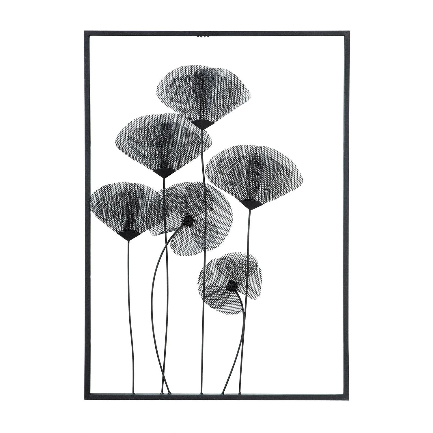Gilde Wandrelief Mohn Schwarz 70 cm x 50 cm