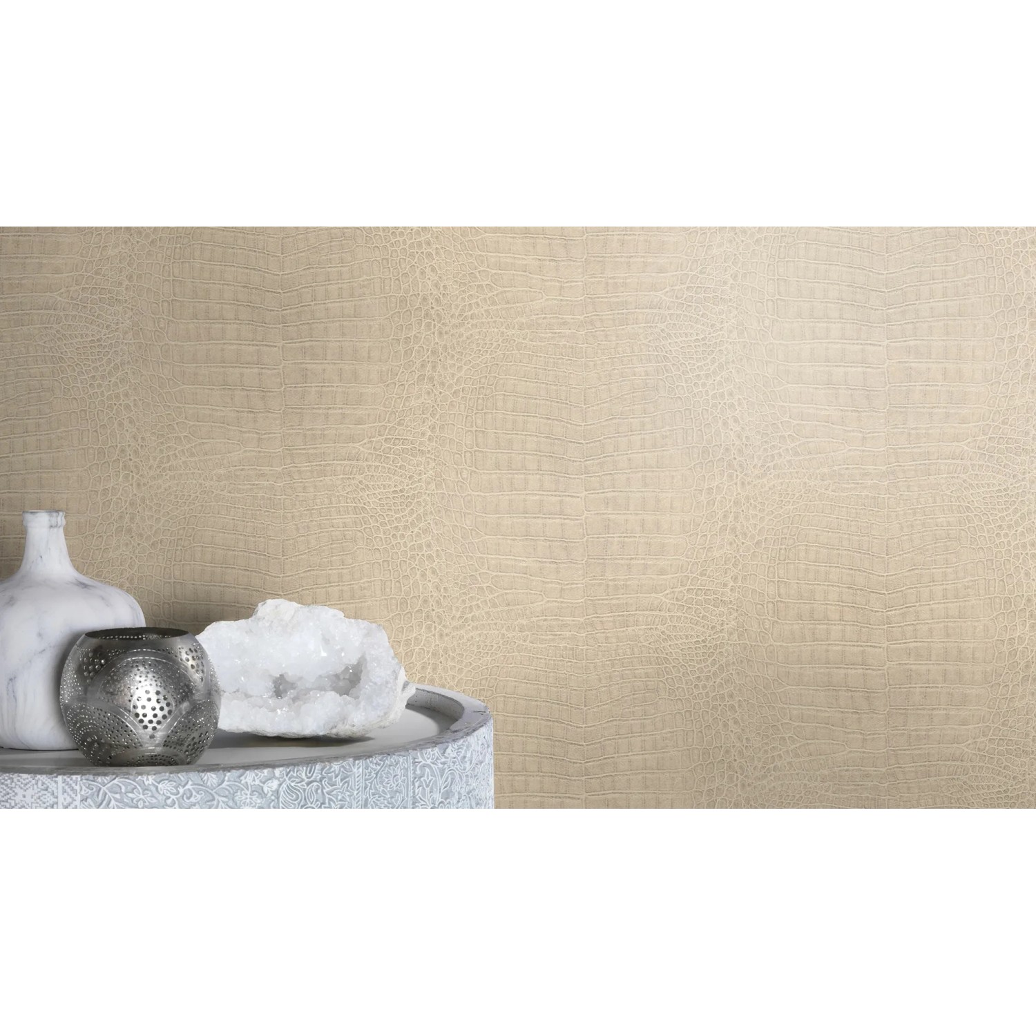 Rasch Vliestapete African Queen III Krokodil Hellbeige 10,05 x 0 