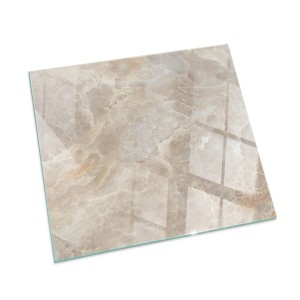 Tulup Glasplatte für Kamin Natursteinmuster Bodenplatte Glas für Ofen Quadrat 50x50 cm Beige Glasplatte für Kamin Kaminofen Glas Bodenplatte